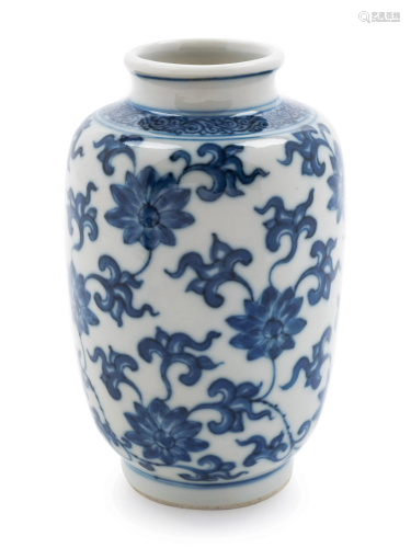 A Chinese Small Blue and White Porcelain Lantern V…