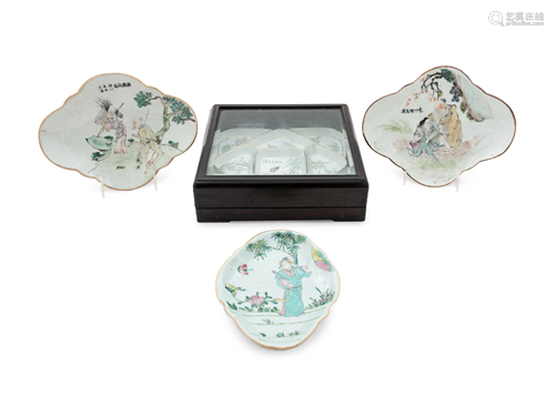 Twelve Chinese Famille Rose Porcelain Table Wares