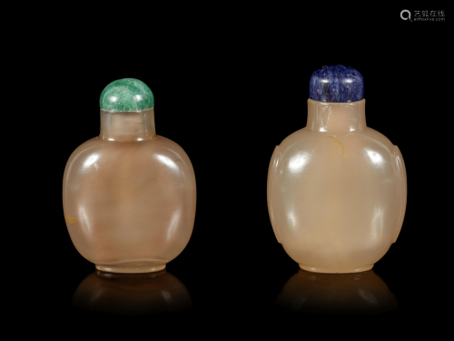 Two Chinese Agate Snuff Bottles