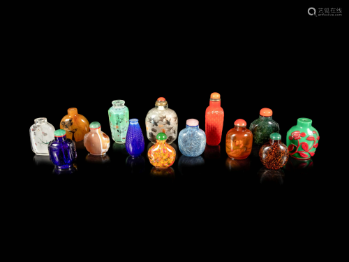 Four Chinese Inside Painted Glass Snuff Bottles