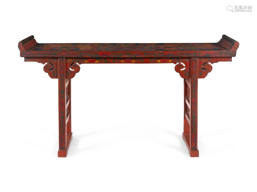 A Chinese Tianqi Lacquer Altar Table