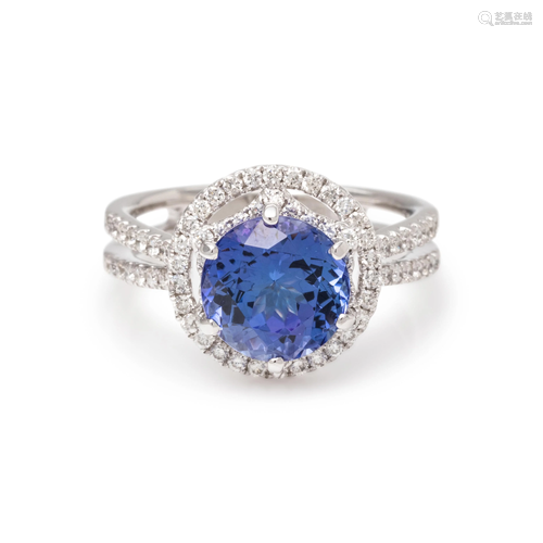 TANZANITE AND DIAMOND RING