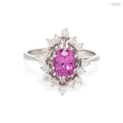 PINK SAPPHIRE AND DIAMOND RING