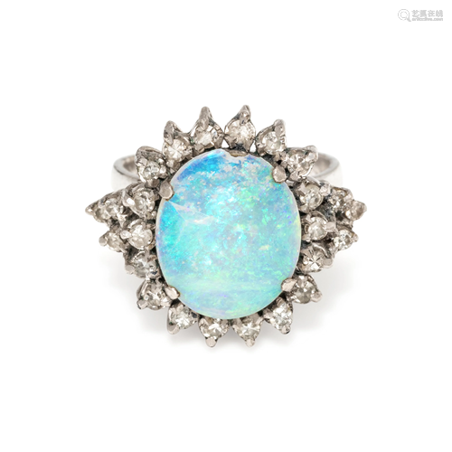 OPAL AND DIAMOND RING