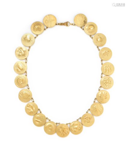 MODERNIST, YELLOW GOLD NECKLACE