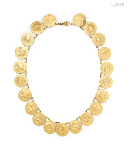 MODERNIST, YELLOW GOLD NECKLACE