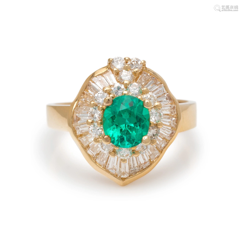 EMERALD AND DIAMOND RING