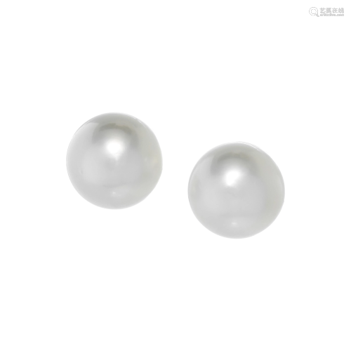 CULTURED SOUTH SEA PEARL EARCLIPS