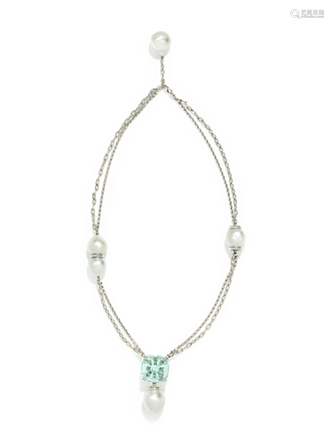 AQUAMARINE AND CULTURED BAROQUE SOUTH …