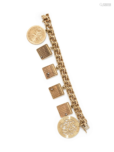 YELLOW GOLD CHARM BRACELET