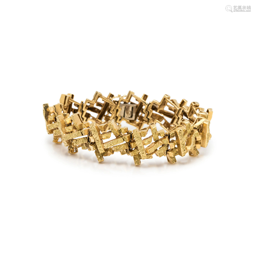 BRUTALIST, YELLOW GOLD BRACELET