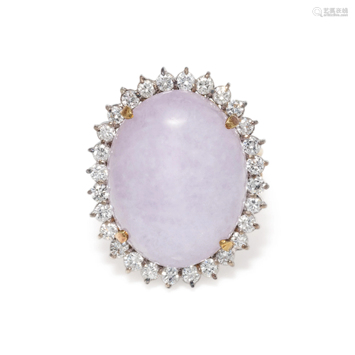 HONORA, LAVENDER JADE AND DIAMOND RING