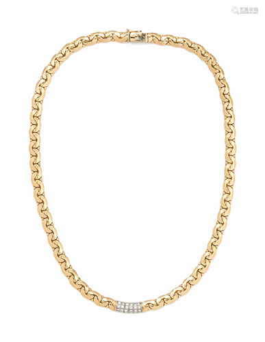 YELLOW GOLD AND DIAMOND NECKLACE