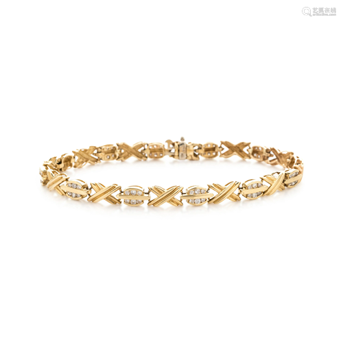 YELLOW GOLD AND DIAMOND BRACELET