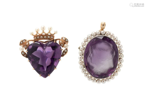COLLECTION OF ANTIQUE, AMETHYST AND SE…