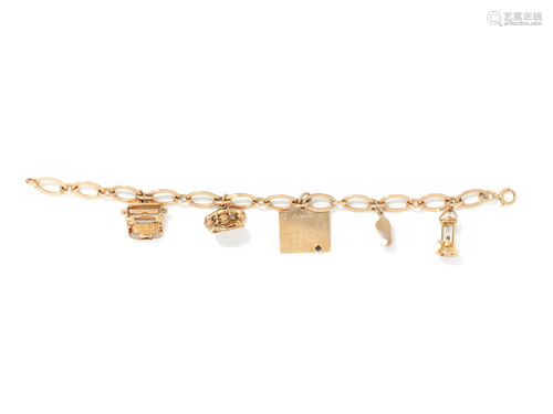 YELLOW GOLD CHARM BRACELET