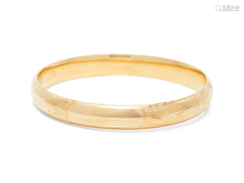 YELLOW GOLD BANGLE BRACELET