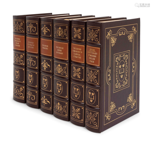 A Collection of Parcel-Gilt Leather-Bound Books