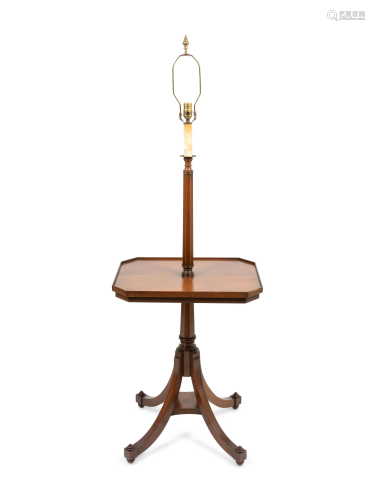 A Regency Style Carved Mahogany Candlestand-Form …
