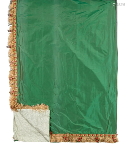 A Set of Eleven Green Drapes Length 133 x width 80