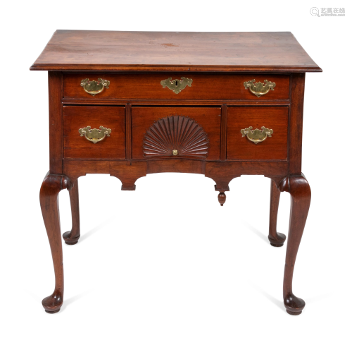 A Queen Anne Fan-Carved Cherrywood Dressing …