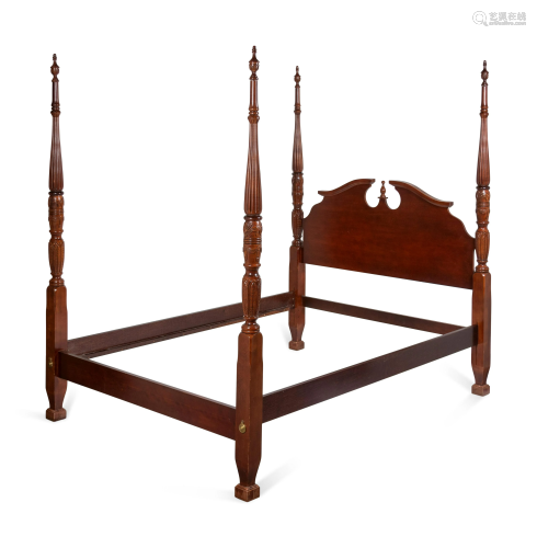 A Chippendale Style Carved Mahogany Four-Post Te…
