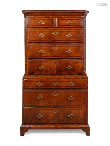A George III Figured Mahogany Chest-on-Chest Hei…
