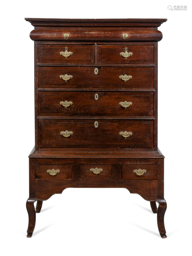 A George II Style Oak Chest on Stand Height 64 x …