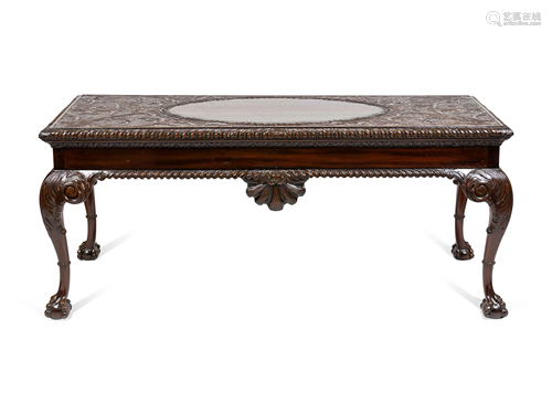 An Irish George III Style Carved Mahogany Console Ta…