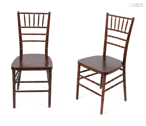 A Pair of French Mahogany Ballroom Chairs He…