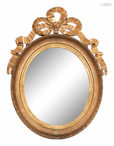 A Louis XVI Style Giltwood Mirror Height 40 1/…