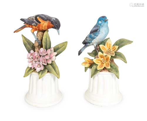 Two Andrea Porcelain Birds Height of each 8 inches.