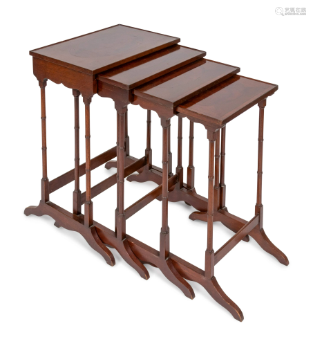 A Set of Four Regency Style Mahogany Nesting Tables