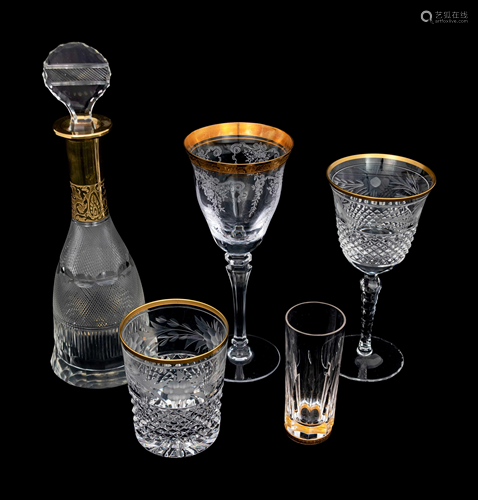 An Etched Glass Part Stemware Service Height of