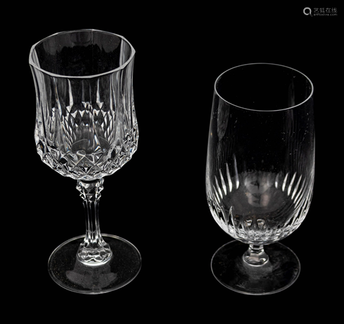 A Set of Glass Wine Stemware Height of tallest 7