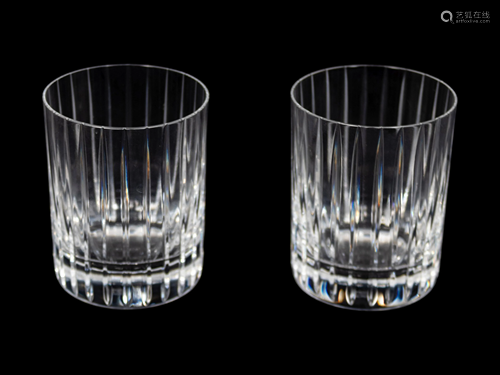 A Set of Twelve Baccarat Glasses Height 4 inches.