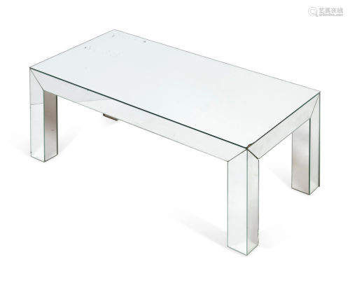 A Mirrored Cocktail Table Height 16 1/4 x width