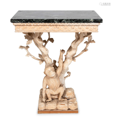 A George II Style Stripped Wood Monkey Console