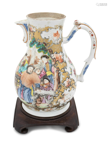 A Chinese Export Famille Rose Porcelain Large Pitcher