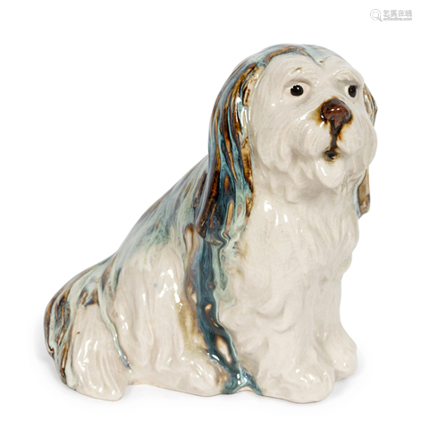 A Glazed Ceramic Dog Height 7 1/2 inches.