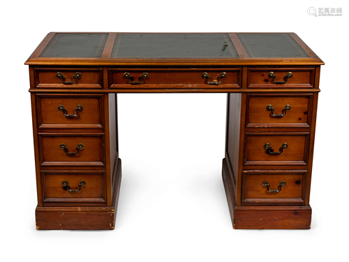 A Georgian Style Pedestal Desk Height 30 1/2 …