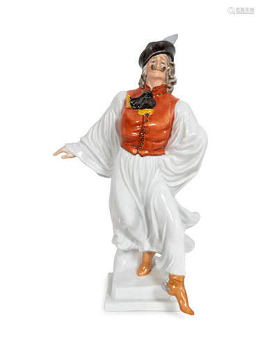 A Herend Porcelain Figure of a Mustachioed Dancer