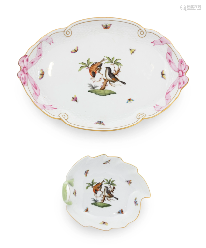 Two Herend Porcelain Articles Length of tray 16 x …