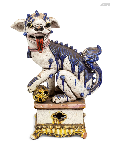 A Chinese Glazed Pottery Guardian Dog Height …