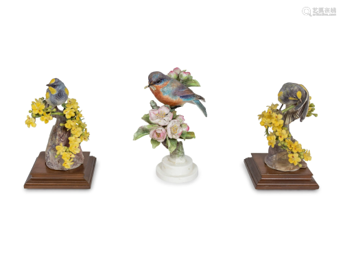 Three Royal Worcester Dorothy Doughty Porcelain Birds