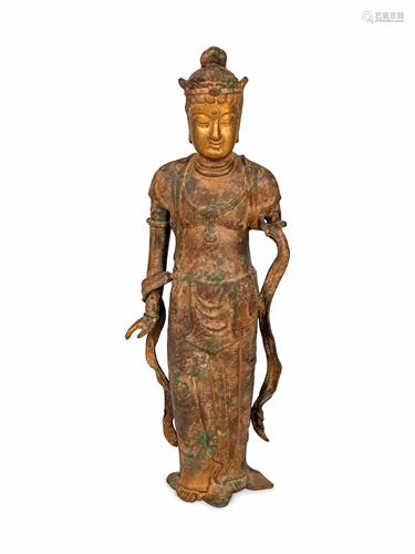 A Chinese Gilt Bronze Figure of Guanyin Height