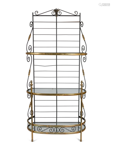 A French Brass and Iron Baker's Rack Height 76 x width