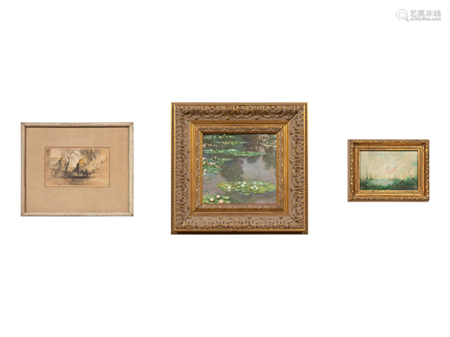 A Collection of Three Small Framed Artworks Sight s…