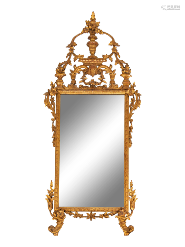A Louis XVI Style Giltwood Mirror Height 64 x …