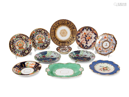 A Group of Porcelain Plates Diameter of largest 10…